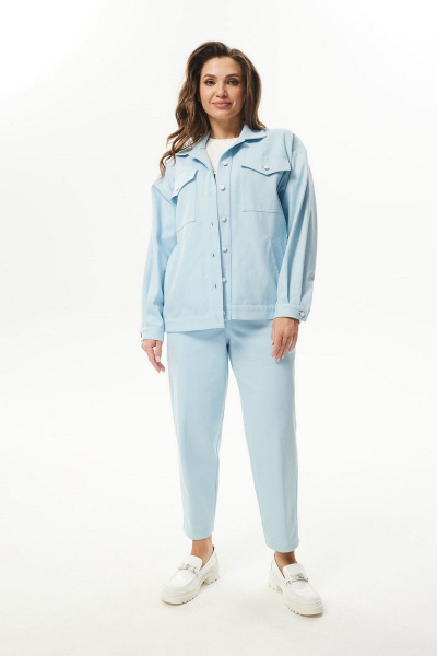 Блуза, бомбер, брюки Angelina 6493 голубой - фото 1