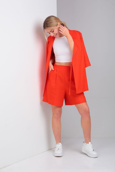 Жакет, шорты Andrea Fashion 6 оранж - фото 6