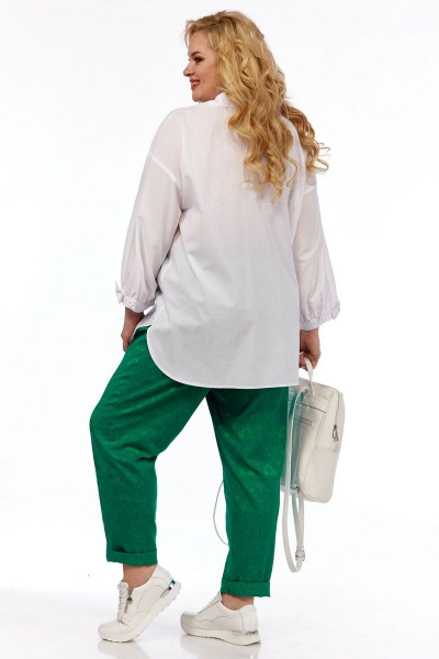 Блуза, брюки VIA-Mod 548 белый+зеленый - фото 6