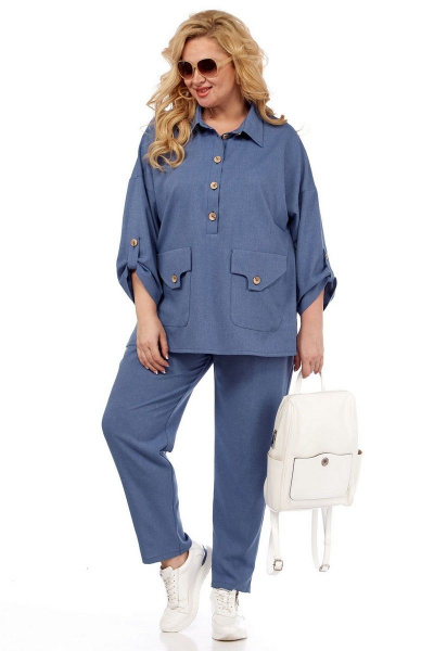 Блуза, брюки VIA-Mod 549 джинс - фото 1