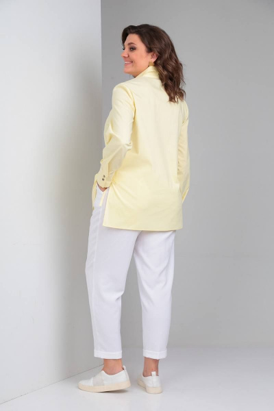 Брюки, рубашка LadisLine 1296 желтый+белый - фото 7