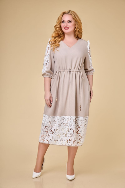 Платье Svetlana-Style 1624 бежевый-белый - фото 2