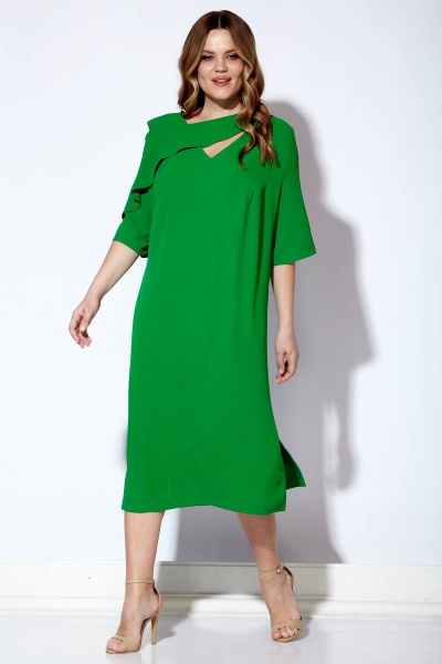 Платье Viola Style 01036-1 зеленый - фото 3