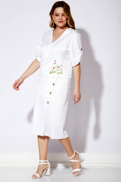 Блуза, юбка Viola Style 2712 белый - фото 2