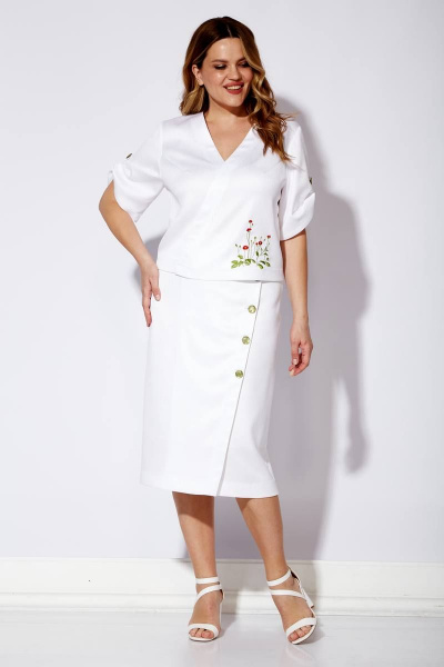 Блуза, юбка Viola Style 2712 белый - фото 1