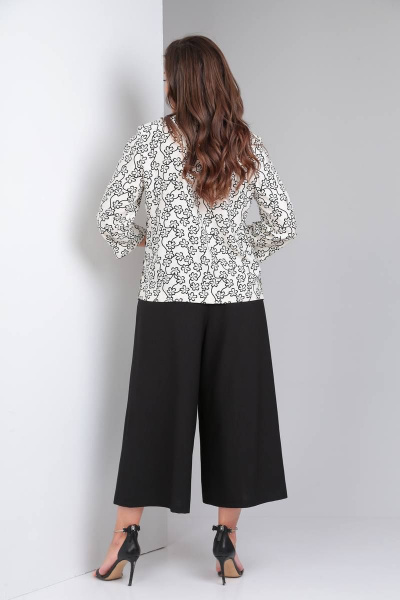 Блуза, кюлоты SVT-fashion 579 цветы/черный - фото 3