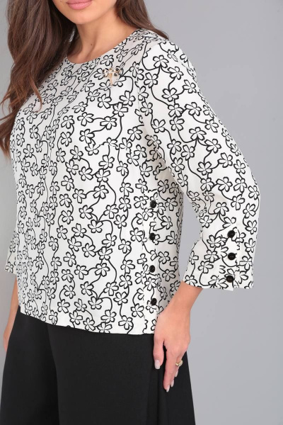 Блуза, кюлоты SVT-fashion 579 цветы/черный - фото 4