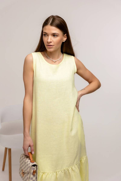 Платье Romgil 122ЛЛТК бледно-желтый - фото 5