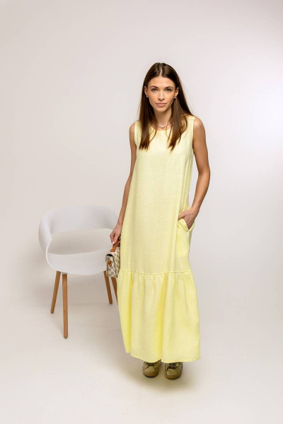Платье Romgil 122ЛЛТК бледно-желтый - фото 1