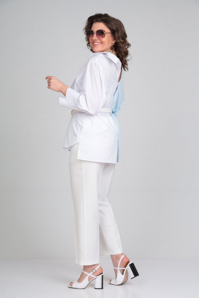 Рубашка ALEZA 1130 бело-голубой - фото 2