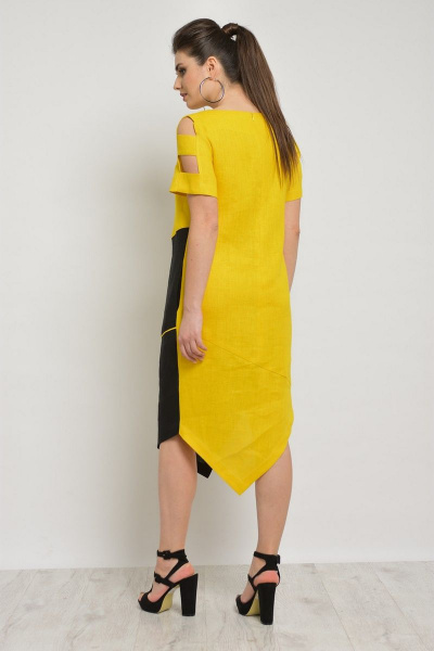 Платье MALI 498 желто-черное - фото 10