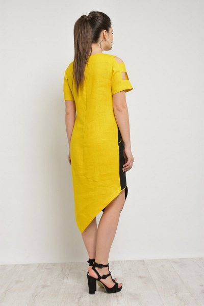 Платье MALI 498 желто-черное - фото 11
