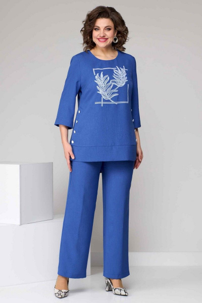 Блуза, брюки Асолия 1375 василек - фото 1