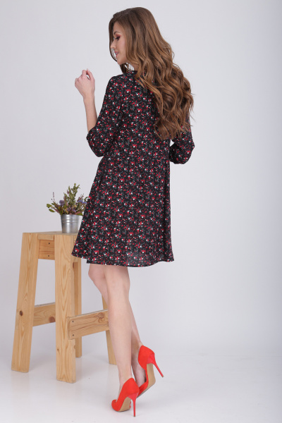 Платье LadisLine 1064 черно-красное - фото 5