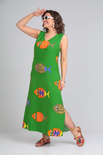 Платье Mubliz 048 зеленый_рыбки - фото 1