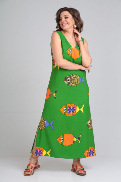Платье Mubliz 048 зеленый_рыбки - фото 5
