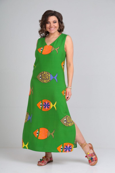 Платье Mubliz 048 зеленый_рыбки - фото 2