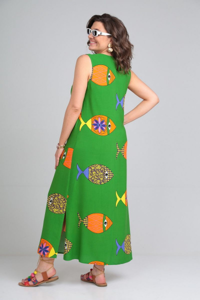 Платье Mubliz 048 зеленый_рыбки - фото 4
