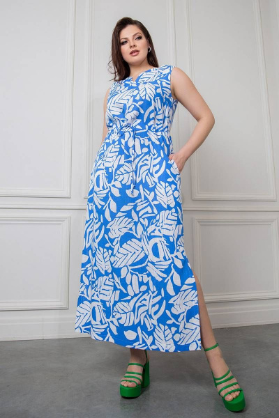 Платье Daloria 1650 голубой-белый - фото 4