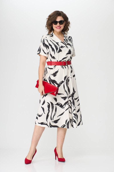Платье Karina deLux M-1109 черно-белый - фото 1