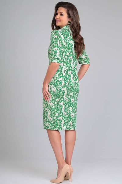 Жакет, юбка LeNata 22312 зеленые-цветы - фото 3