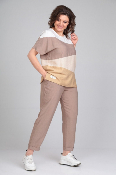 Блуза, брюки Диомант 1860 беж - фото 2