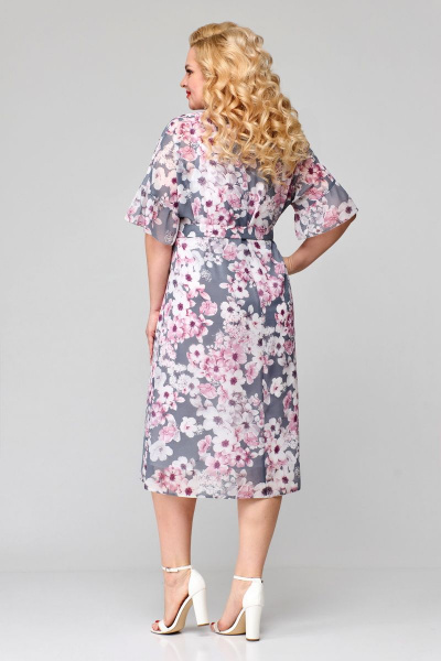 Платье Мишель стиль 1124 серо-розовый - фото 2
