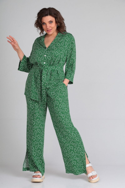 Блуза, брюки Mubliz 059 зеленый - фото 1