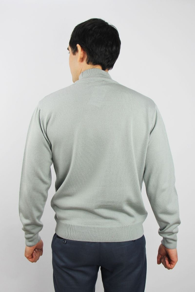 Серый свитер зауженный с двойным воротником Полесье С3012-15 5С1749-Д43 170,176 перламутровый - фото 6