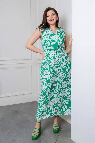 Платье Daloria 1650 зеленый-белый - фото 4