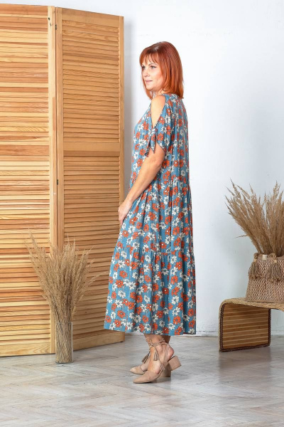 Платье Соджи 550 мультиколор/синий - фото 4