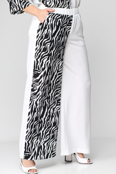 Блуза, брюки EVA GRANT 7082 бело-черный - фото 6