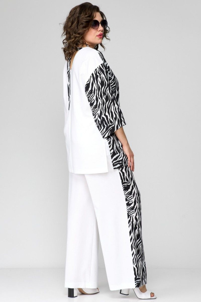 Блуза, брюки EVA GRANT 7082 бело-черный - фото 5