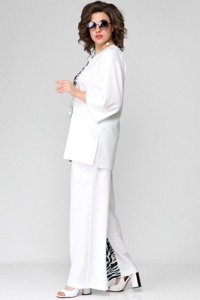 Блуза, брюки EVA GRANT 7082 бело-черный - фото 4