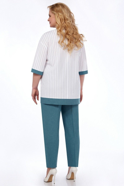 Блуза, брюки Милора-стиль 1106 бирюза - фото 2