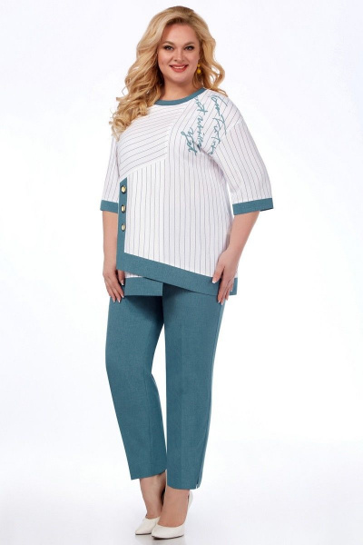 Блуза, брюки Милора-стиль 1106 бирюза - фото 1