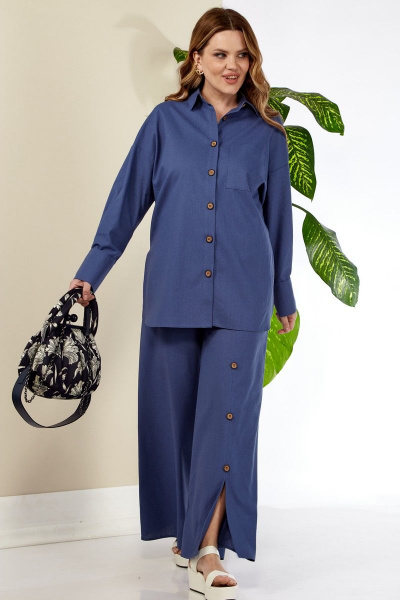 Блуза, брюки Anastasia 975.1 синий - фото 5