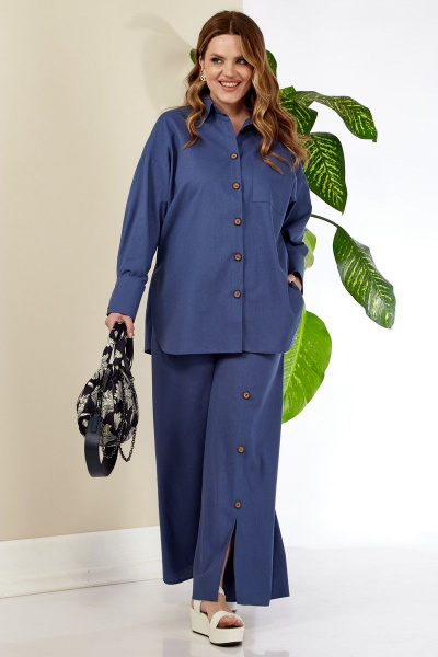 Блуза, брюки Anastasia 975.1 синий - фото 3