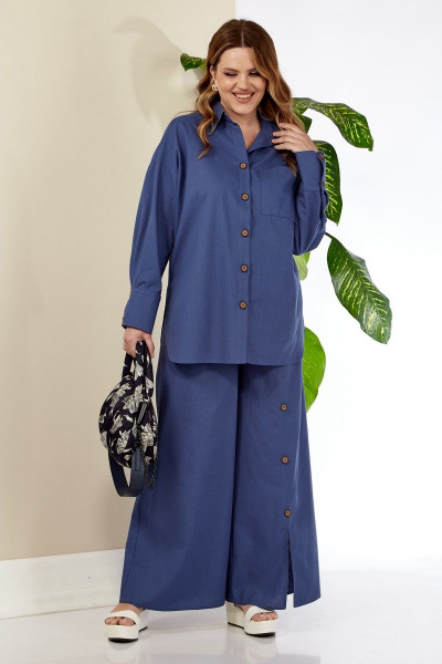 Блуза, брюки Anastasia 975.1 синий - фото 2