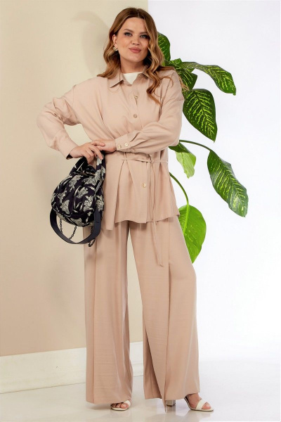 Блуза, брюки Anastasia 976.1 песочный - фото 5