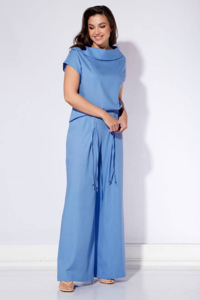 Блуза, брюки Viola Style 20636 голубой - фото 3
