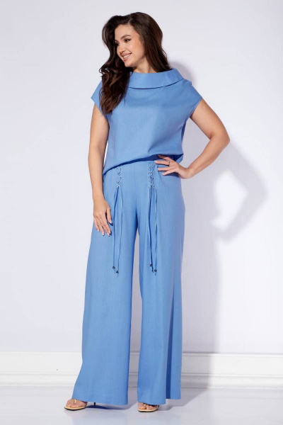 Блуза, брюки Viola Style 20636 голубой - фото 2
