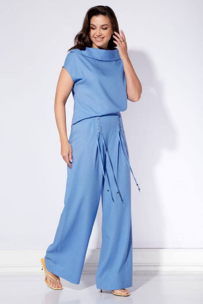 Блуза, брюки Viola Style 20636 голубой - фото 1