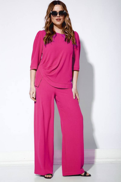 Блуза, брюки Viola Style 20635-2 фуксия - фото 1
