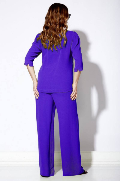 Блуза, брюки Viola Style 20635-1 василек - фото 2