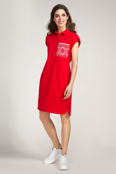 Платье Панда 444680 красный - фото 1