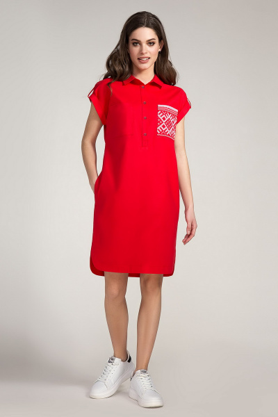 Платье Панда 444680 красный - фото 2