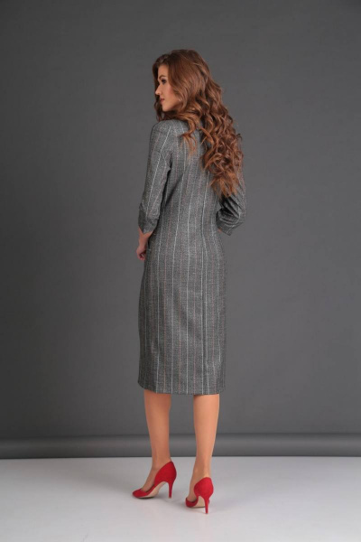 Жакет, юбка Viola Style 2616 серый/коричневый - фото 2