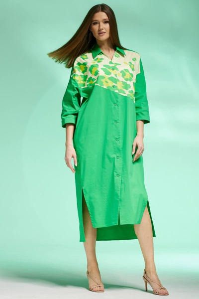 Платье Faufilure С1433 зеленый - фото 2