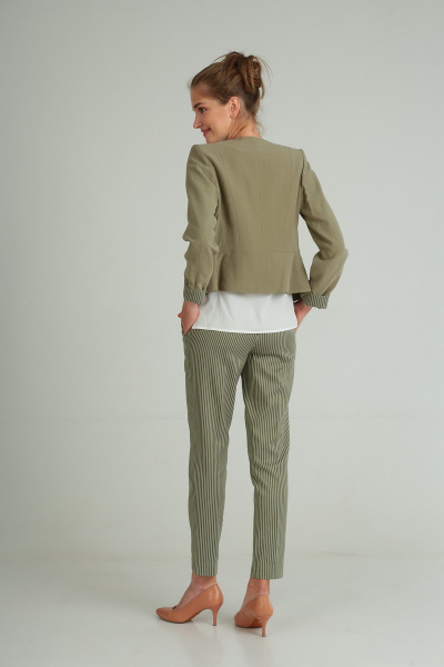 Блуза, брюки, жакет Andrea Style 00172 олива - фото 5